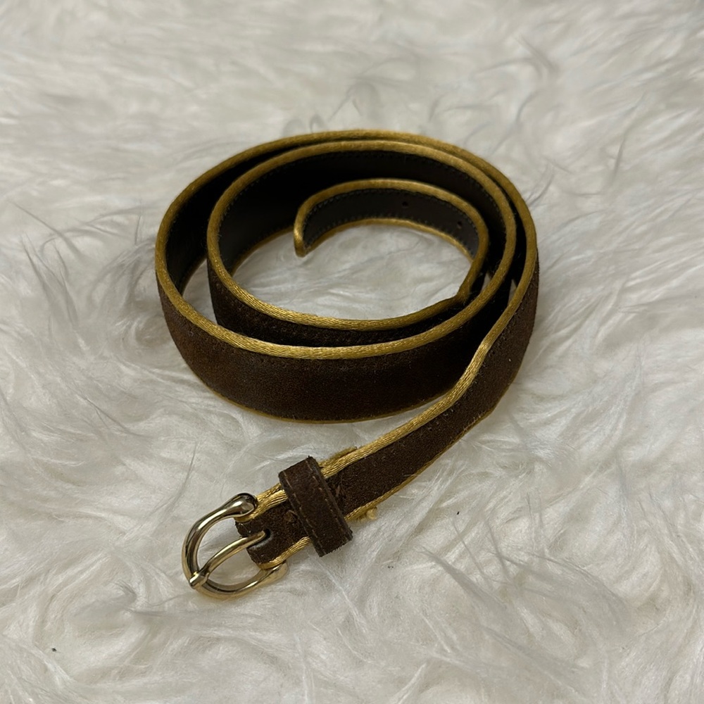 Vintage Ceinture Emmanuel Brown & Tan Leather Buckle Belt - Medium